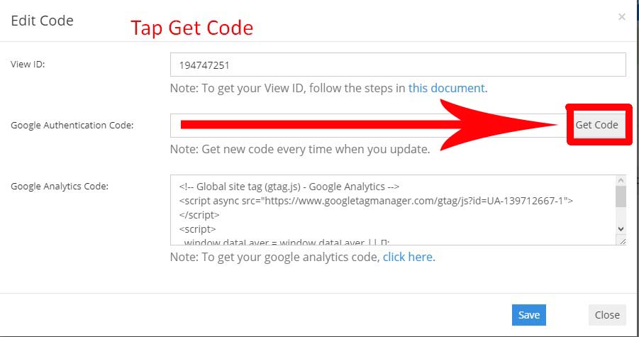 Step 27.  In CMS, tap the Get Code Button